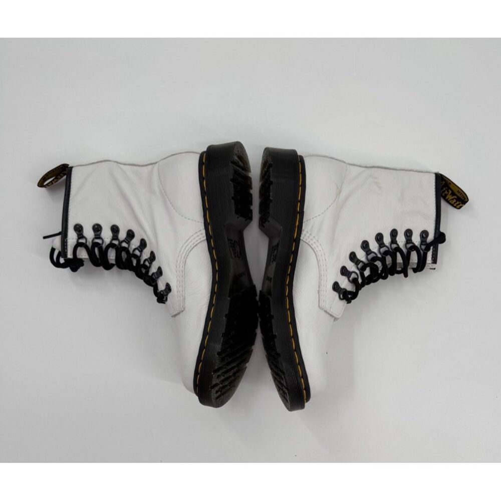 Dr. Martens 1460 White Leather Lace-Up Boots Womens Size 8 US / 6 UK / 39 EU - Picture 6 of 13
